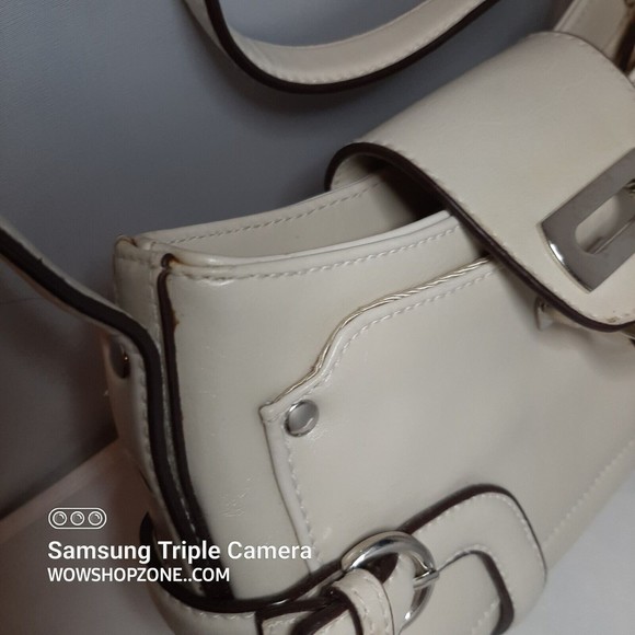 Hobo Shoulder Bag Leather Egg Shell Salvatore Apt 9 Chrome Hand Shoulder Fashion - Picture 12 of 13